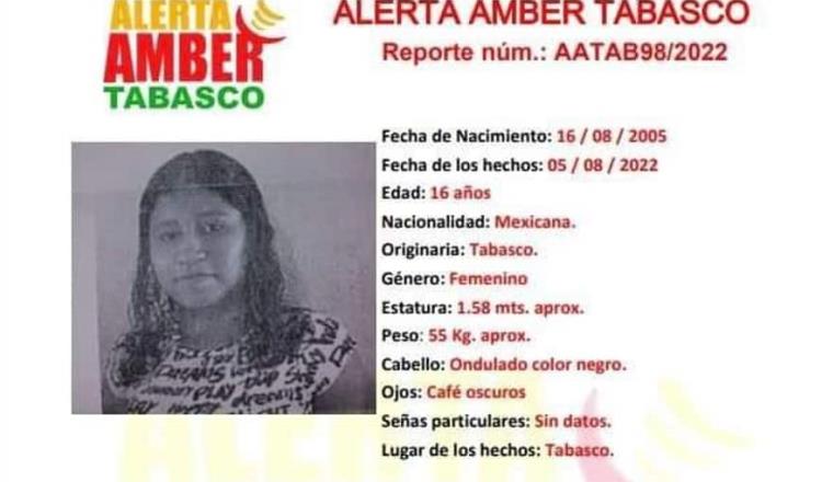 Alerta Amber: Silvia tiene 16 años, desapareció en Tabasco