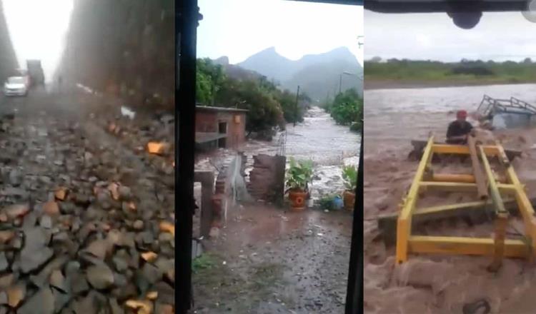 Lluvias dejan derrumbes y otras afectaciones en Sonora