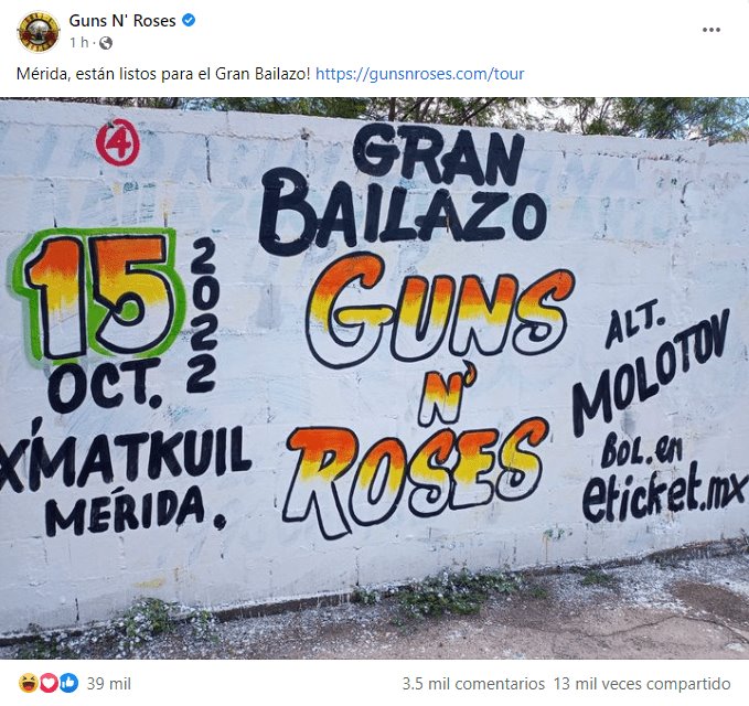 ¡México mágico! Promocionan concierto de Guns N Roses en Mérida como bailazo