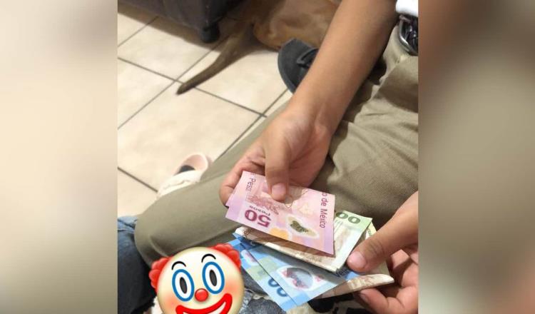 ¿De dónde los sacó?, niño en NL regresa a su casa con 500 pesos en la lonchera