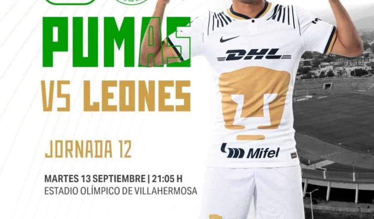 Pumas Tabasco recibirá a los Leones Negros en el Olímpico