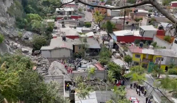 Derrumbe de paredón en Cuernavaca, Morelos deja 2 muertos y 4 heridos