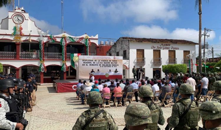 Por delincuencia organizada, despliegan más de 230 elementos del Ejército y Guardia Nacional en Balancán