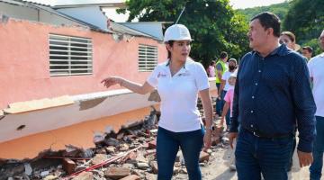 Anuncia gobernadora de Colima que Federación otorgará beneficio directo a afectados por sismo