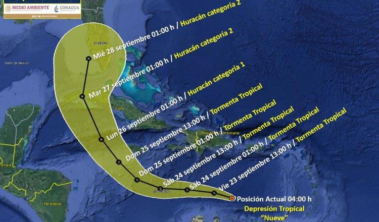 Se forma la depresión tropical Nueve en el Mar Caribe