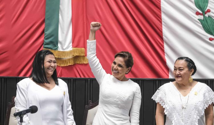 Mónica Fernández y Javier May felicitan a Mara Lezama, tras asumir Gubernatura de Quintana Roo