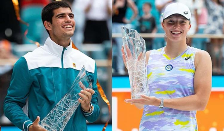 Alcaraz y Swiatek son líderes del tenis mundial