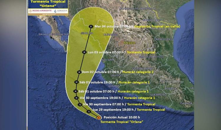 Se forma Tormenta Tropical ‘Orlene’ en el Pacífico  