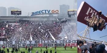 Colapsa tribuna en estadio de Chile; afición estaba colgada