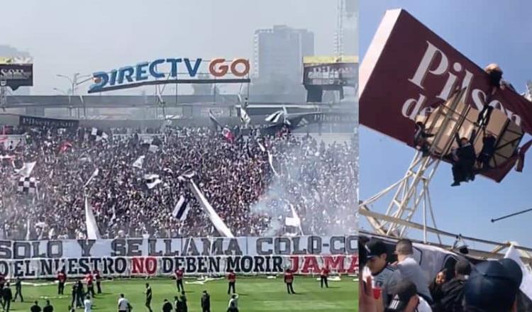 Colapsa tribuna en estadio de Chile; afición estaba colgada