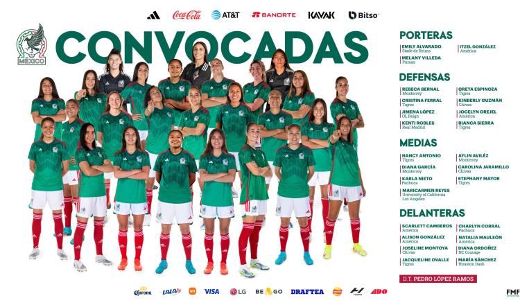 Lanzan convocatoria oficial de la Selección Mexicana Femenil para fecha FIFA