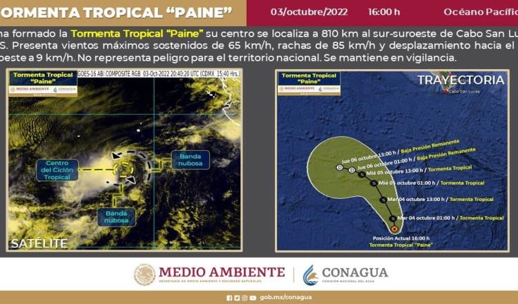 Se forma la tormenta tropical “Paine” en el Pacífico