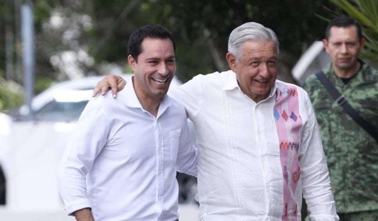 Sumando esfuerzos, supervisan Obrador y Vila Tren Maya en Yucatán