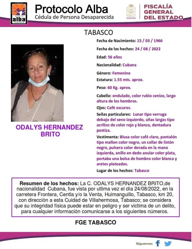 Desaparece cubana en Tabasco; se dirigía a Villahermosa