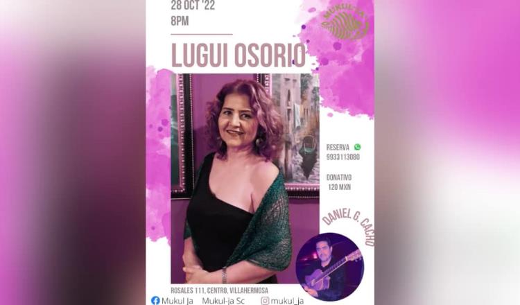 Lugui Osorio deleitará con su voz con concierto en Mukul-Ja