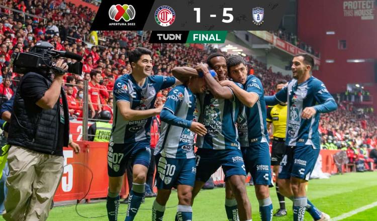 Pachuca golea a Toluca en la final de Ida