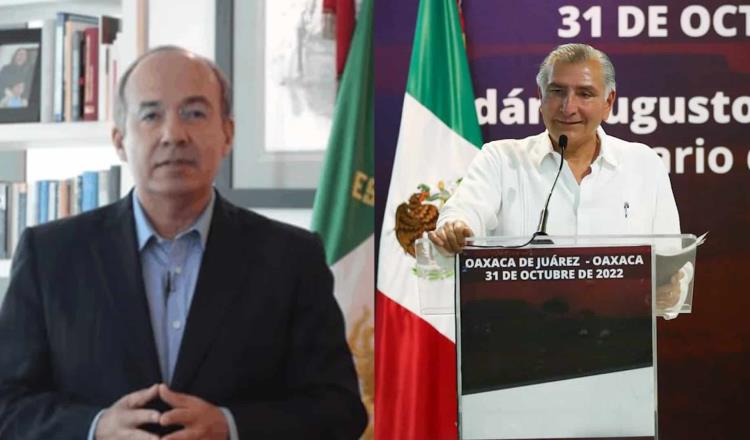 “Ya siéntese señor”, dice Felipe Calderón a Adán Augusto 