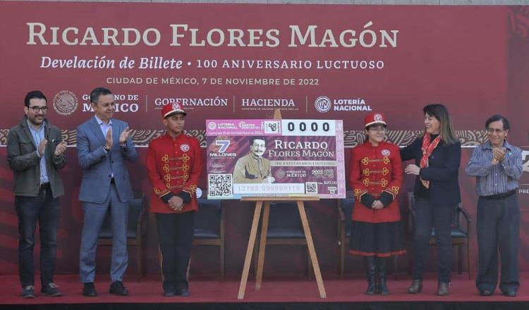 Devela Lotería Nacional billete conmemorativo en honor a Flores Magón