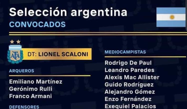 Lionel Messi, Paulo Dybala y Ángel Di Maria, encabezan la lista de Argentina para la Copa del Mundo.