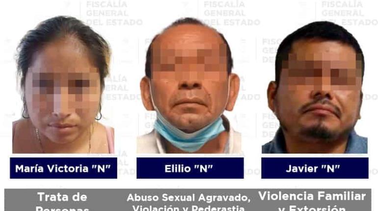 Detiene FGE a 3 personas por delitos sexuales y violencia familiar