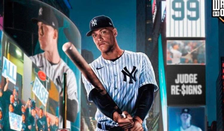 Aaron Judge acuerda contrato multimillonario con Yankees por 9 años