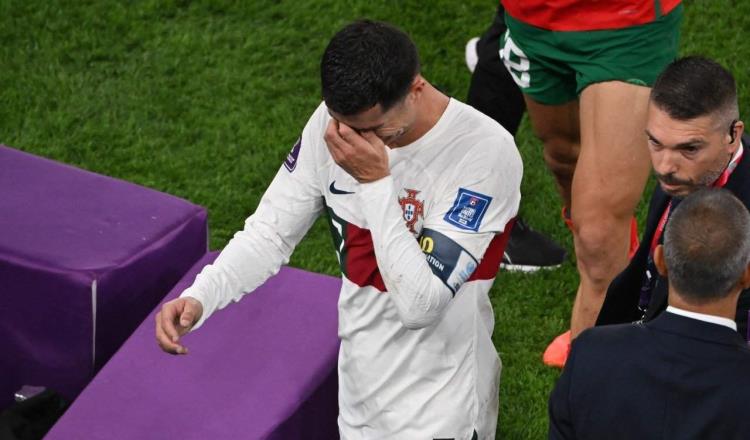 Cristiano Ronaldo rompe en llanto al despedirse de la Copa del Mundo