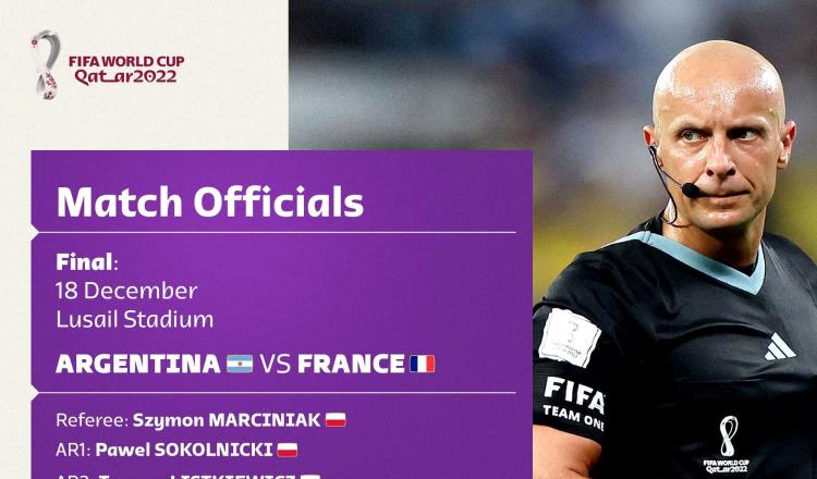 Szymon Marciniak será el árbitro central de la final de Copa del Mundo