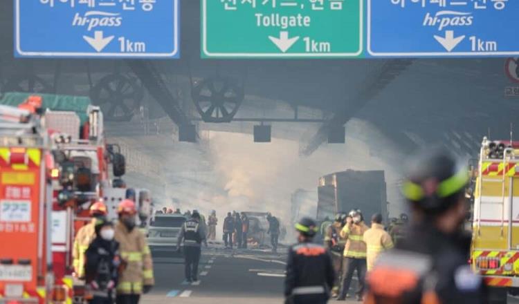 Incendio en túnel de una autopista en Corea deja 6 muertos