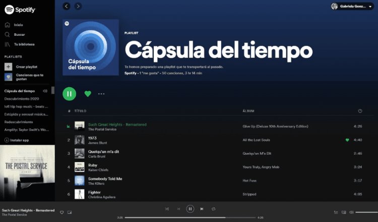 Lanza Spotify playlist para crear cápsula del tiempo musical