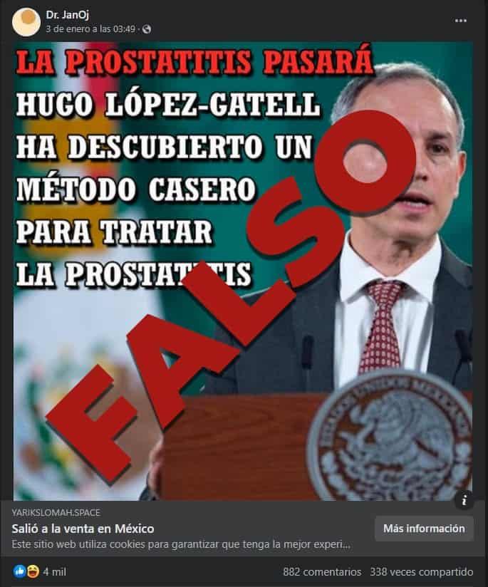 Alerta Salud federal por uso de la imagen de López-Gatell para promocionar tratamiento “milagro”