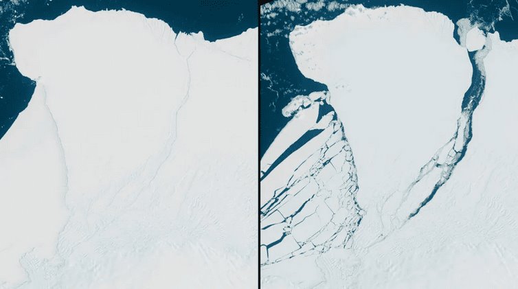 Se desprende iceberg del tamaño de Londres en la Antártida