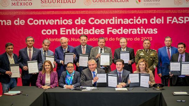 Firman 10 entidades del norte convenios de coordinación del FASP 2023