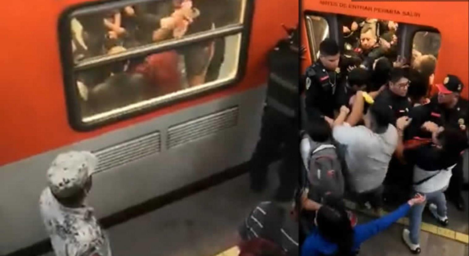 Se enfrentan policías y ambulantes en Metro de la CDMX