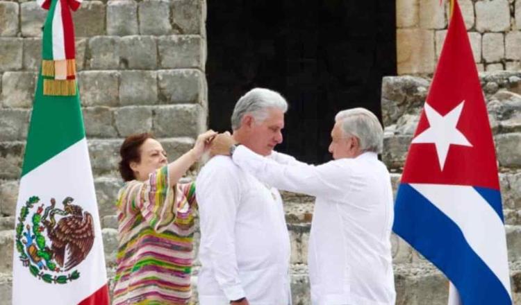 Otorga México condecoración de la Orden del Águila Azteca a presidente de Cuba, Miguel Díaz-Canel