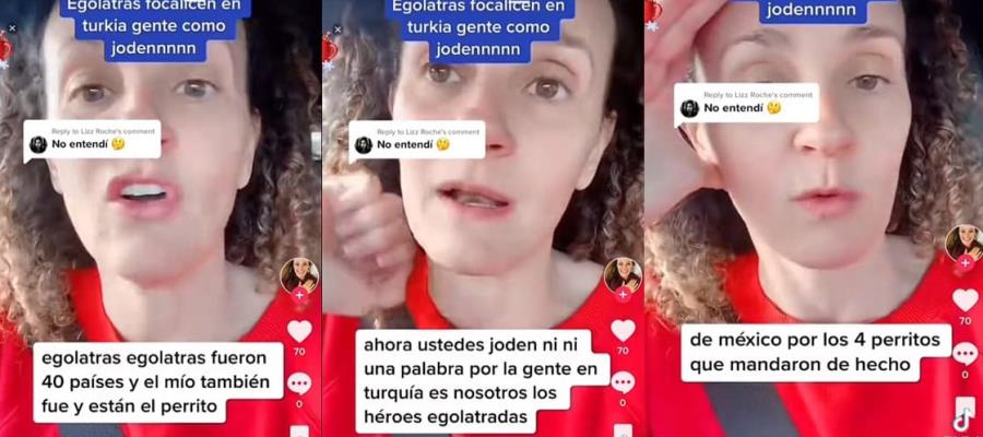 Por popularidad en redes, mujer argentina critica a perritos rescatistas mexicanos en Turquía