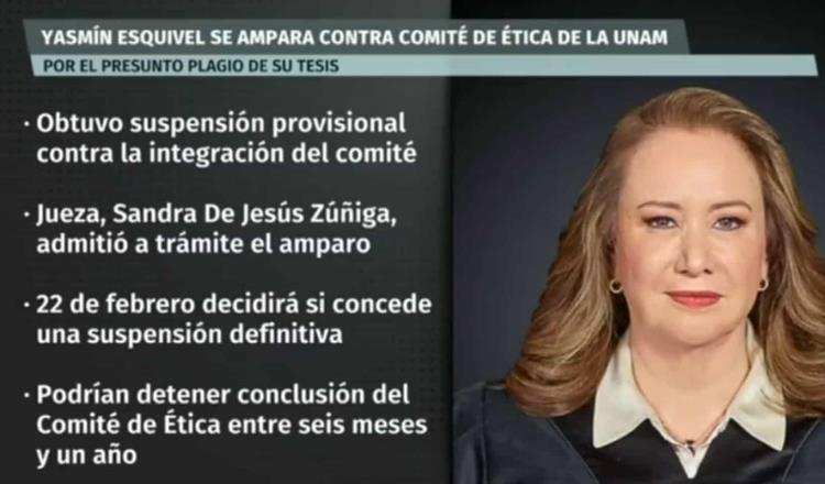 Amparo no limita libertad de la UNAM, pide prudencia: representante de Yasmín Esquivel