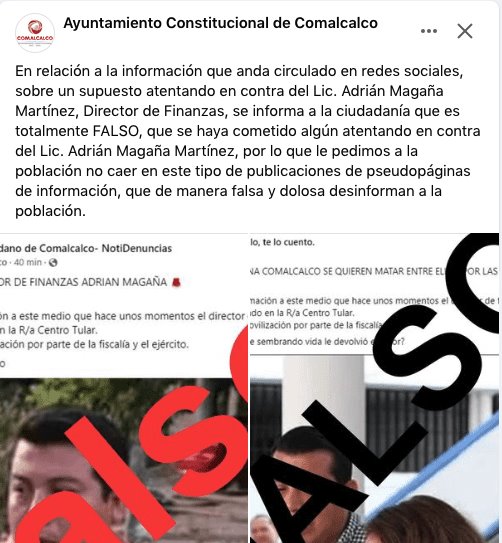 Desmiente Comalcalco rumor en redes de supuesto atentado a director de Finanzas