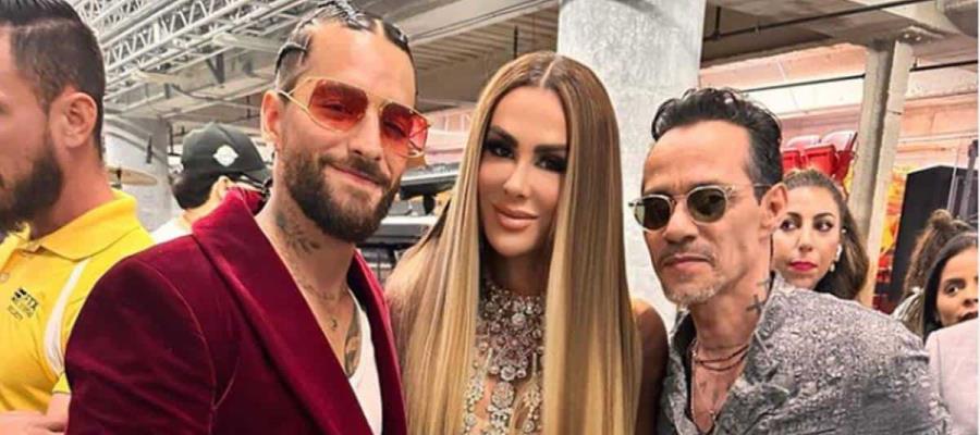 ¡Hasta fila hizo! Ninel Conde espera para tomarse foto con Maluma en premios Lo Nuestro