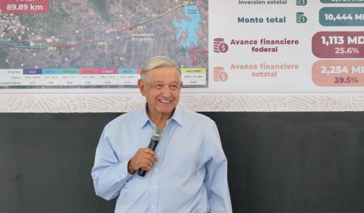 Promete Obrador que acueductos La Laguna y El Cuchillo II se concluirán este 2023