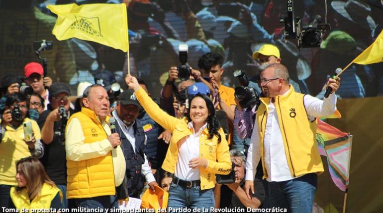 Alejandra del Moral toma protesta como candidata del PRD al gobierno de Edomex