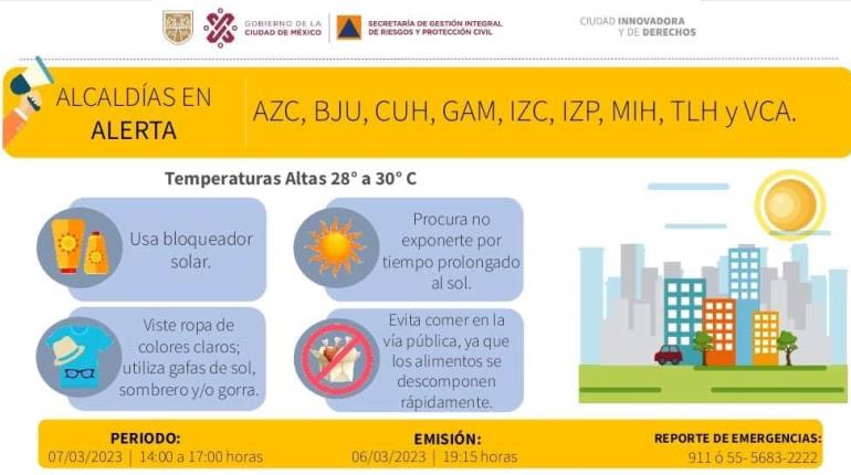 Activan Alerta Amarilla por calor en CDMX