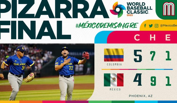 México cae ante Colombia en su 1er juego del Clásico Mundial de Béisbol