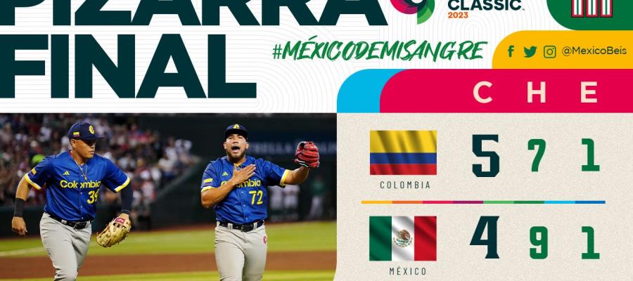 México cae ante Colombia en su 1er juego del Clásico Mundial de Béisbol