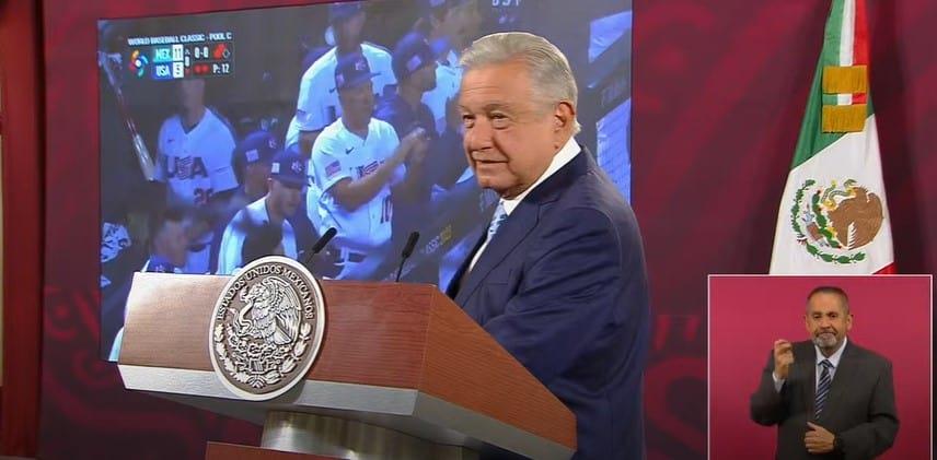 Celebra AMLO "paliza" de México a Estados Unidos en el Clásico Mundial de Beisbol