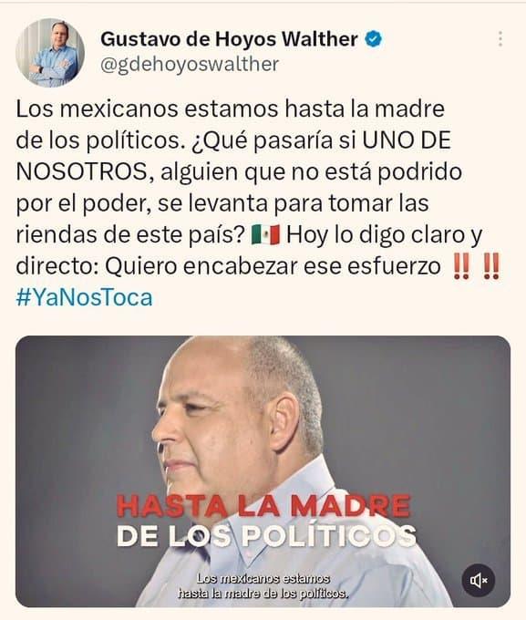 Gustavo de Hoyos se destapa como candidato presidencial para 2024