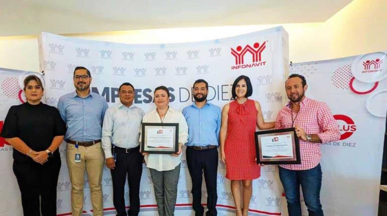 Entrega Infonavit a Cotemar certificación "Empresa de Diez Plus"