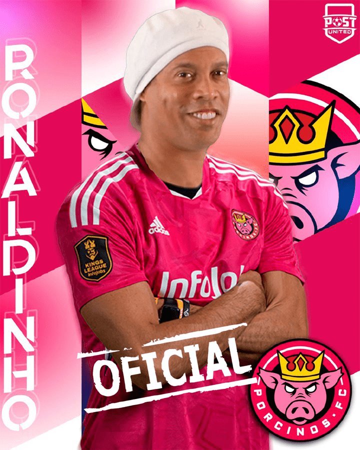 Ronaldinho cobra casi 200 mil pesos mexicanos por juego en la Kings League