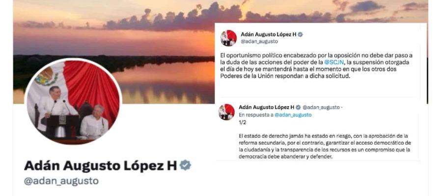 Suspensión del Plan B se mantendrá hasta que los otros poderes respondan: AALH