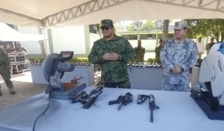 Destruye SEDENA 242 armas donadas por ciudadanos en Tabasco