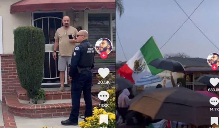 “Gringo” racista corre a mexicanos de su cuadra; estos regresan con banda y tocan frente a su casa